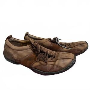 Born Handcrafted Brown Leather Lace Up Casual Shoes Mens Size 10.5